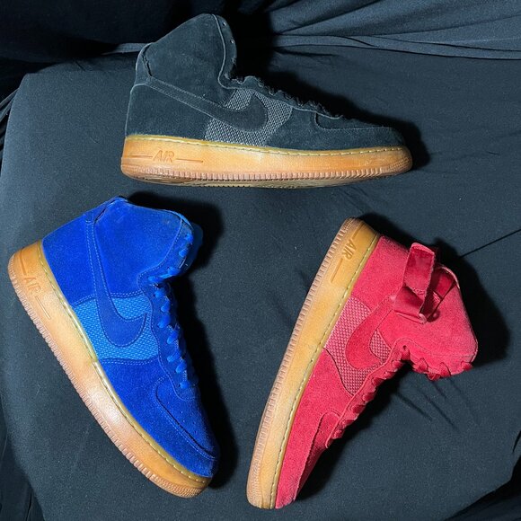 Nike Other - Nike Air Force 1 High ’07 LV8 Bundle – Black, Blue, Red, Mens Pre-Owned